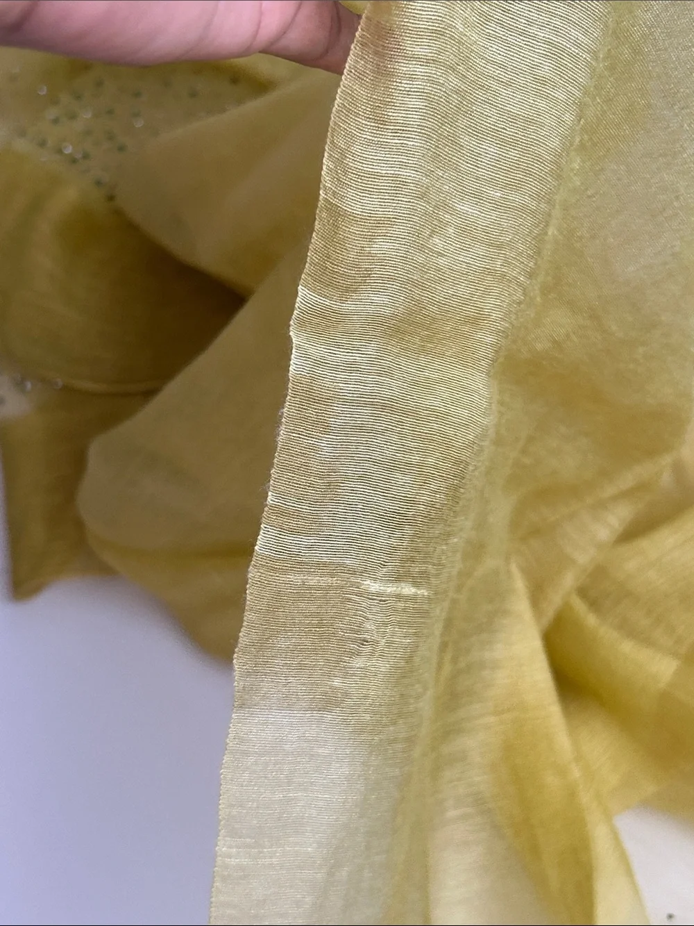 Lightweight Yellow Women's Scarf with Sparkle Accent